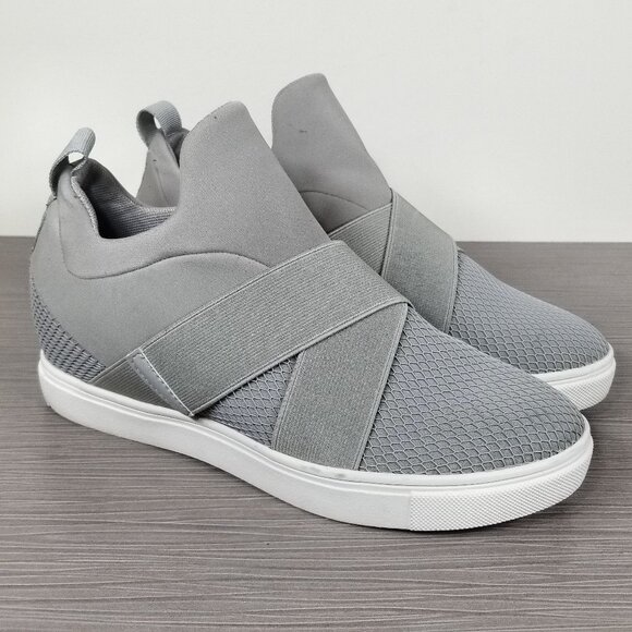 Steve Madden Shoes - Steve Madden Laynie Wedge Sneakers, Gray Fabric, Womens Various Sizes